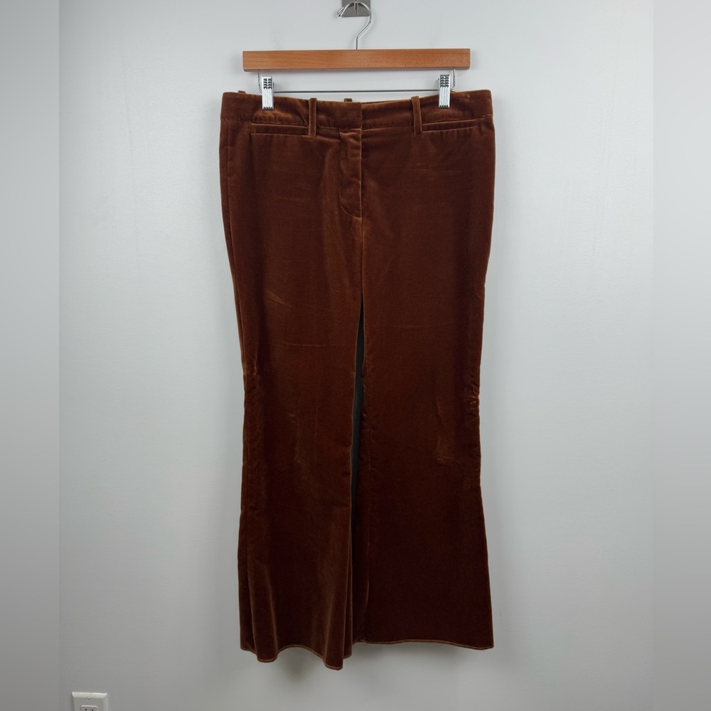 Nili Lotan‎ Women Velvet Crop Derek Flared Pants Size 6